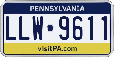 PA license plate LLW9611