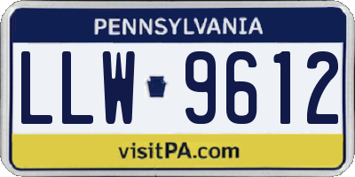 PA license plate LLW9612