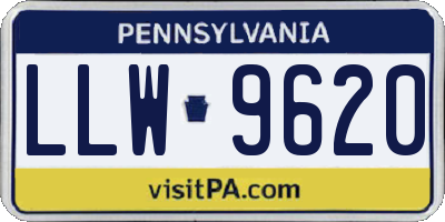 PA license plate LLW9620