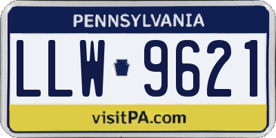 PA license plate LLW9621