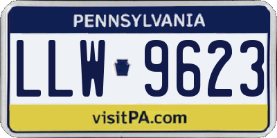 PA license plate LLW9623