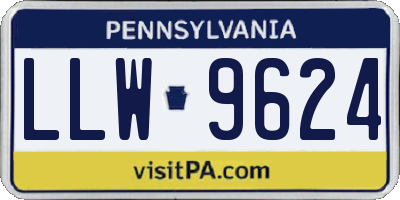 PA license plate LLW9624