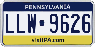 PA license plate LLW9626