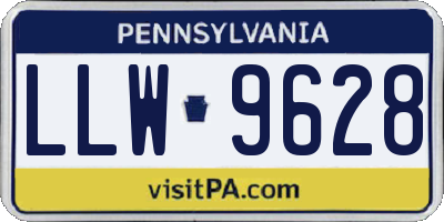 PA license plate LLW9628