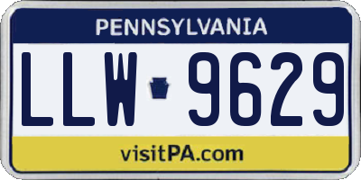 PA license plate LLW9629