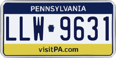 PA license plate LLW9631