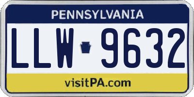 PA license plate LLW9632