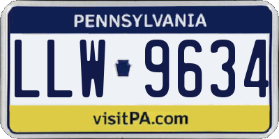 PA license plate LLW9634