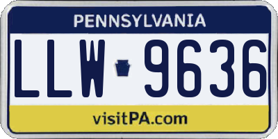 PA license plate LLW9636