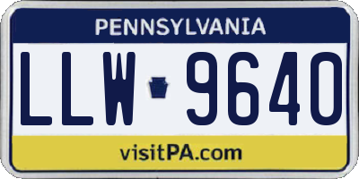 PA license plate LLW9640