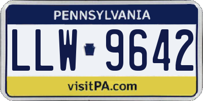 PA license plate LLW9642