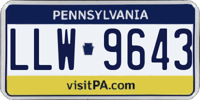 PA license plate LLW9643