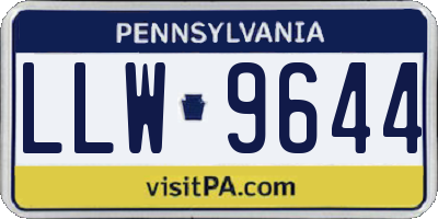 PA license plate LLW9644