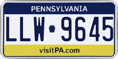 PA license plate LLW9645