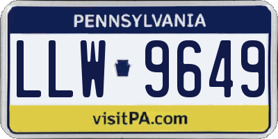 PA license plate LLW9649