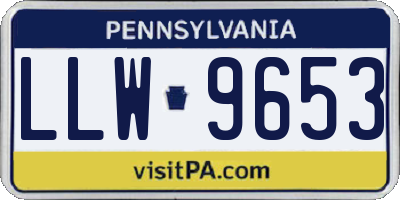 PA license plate LLW9653