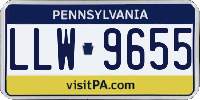 PA license plate LLW9655
