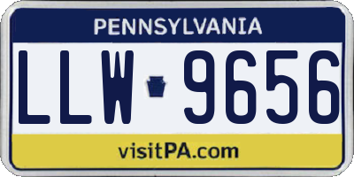 PA license plate LLW9656