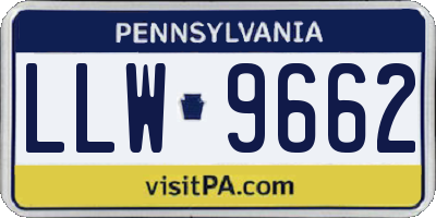 PA license plate LLW9662