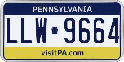 PA license plate LLW9664