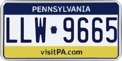 PA license plate LLW9665
