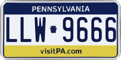 PA license plate LLW9666