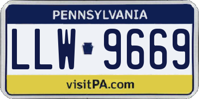 PA license plate LLW9669
