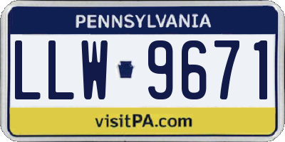 PA license plate LLW9671