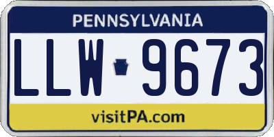 PA license plate LLW9673