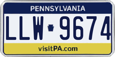 PA license plate LLW9674