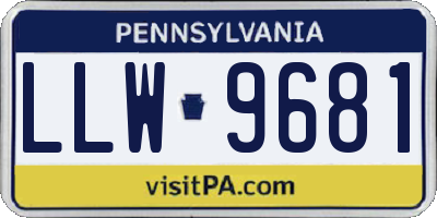 PA license plate LLW9681