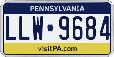 PA license plate LLW9684