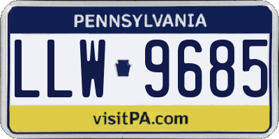 PA license plate LLW9685