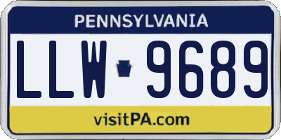 PA license plate LLW9689