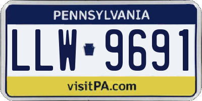 PA license plate LLW9691