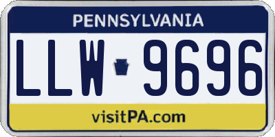 PA license plate LLW9696