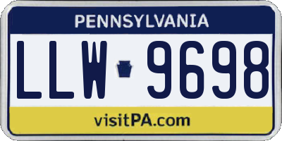 PA license plate LLW9698