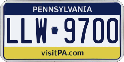 PA license plate LLW9700