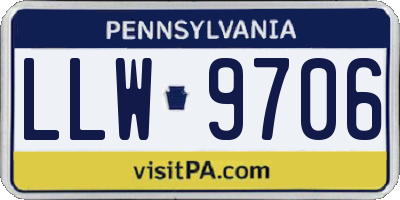 PA license plate LLW9706