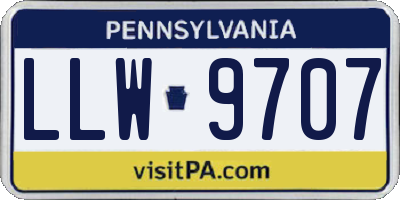 PA license plate LLW9707