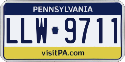 PA license plate LLW9711
