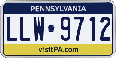 PA license plate LLW9712