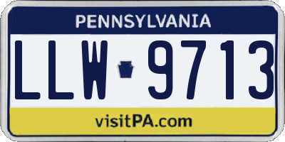 PA license plate LLW9713