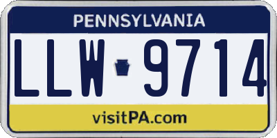 PA license plate LLW9714