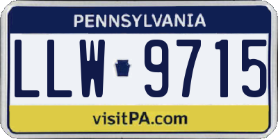 PA license plate LLW9715