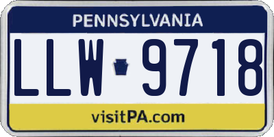 PA license plate LLW9718