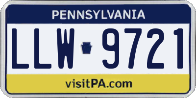PA license plate LLW9721