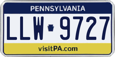 PA license plate LLW9727