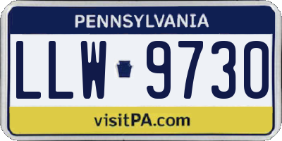 PA license plate LLW9730