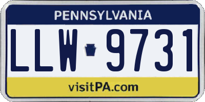 PA license plate LLW9731